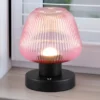 Kabellose LED Akku Tischleuchte QUENYA Glasschirm Wild Berry, Höhe 18cm