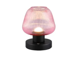 Kabellose LED Akku Tischleuchte QUENYA Glasschirm Wild Berry, Höhe 18cm