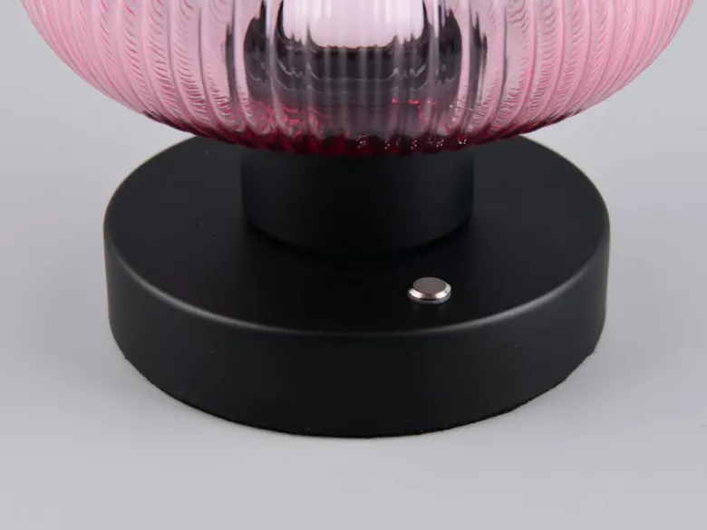 Kabellose LED Akku Tischleuchte QUENYA Glasschirm Wild Berry, Höhe 18cm