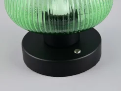 Kabellose LED Akku Tischleuchte QUENYA Glasschirm Grün, Höhe 18cm