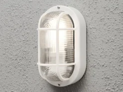 Kellerleuchte ELMAS für Wand-& Deckenmontage Weiß, Höhe 20cm