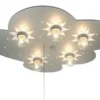 Kinder Deckenleuchte Wolke, Titan mit Sternen Zugschalter für LED-Schlummerlicht