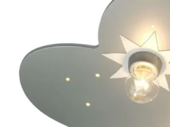 Kinder Deckenleuchte Wolke, Titan mit Sternen Zugschalter für LED-Schlummerlicht