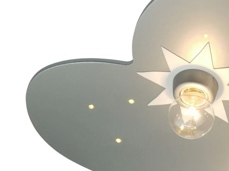 Kinder Deckenleuchte Wolke, Titan mit Sternen Zugschalter für LED-Schlummerlicht