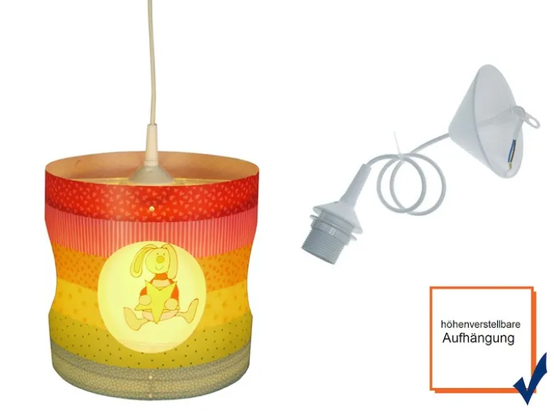 Kinder Hängelampe Motiv RABBIT Lampenschirm drehend mit LED – tolle Lichteffekte