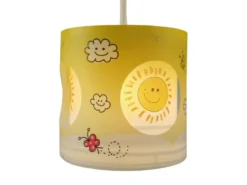 Kinder Hängelampe Motiv Sonne Lampenschirm drehend mit LED – tolle Lichteffekte