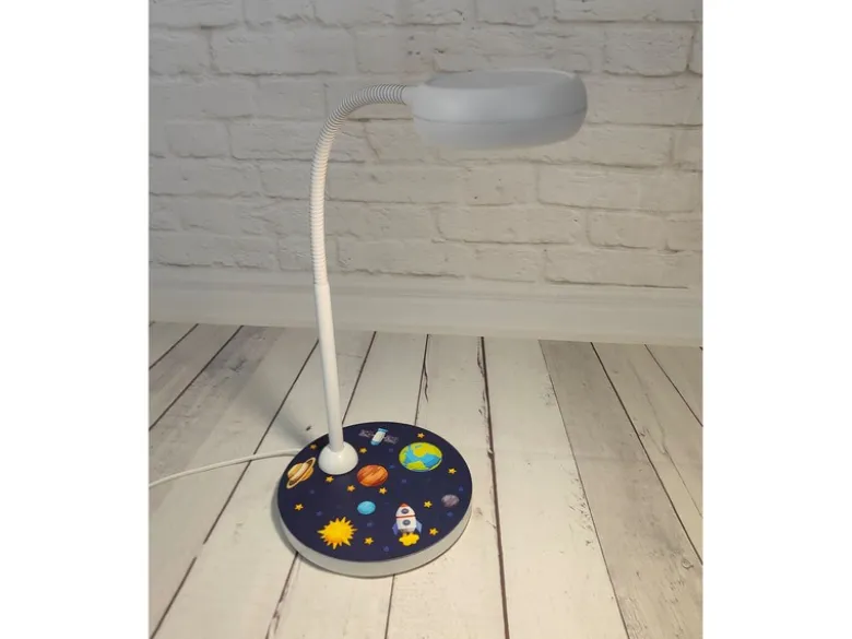 Kinder Schreibtischlampe WELTALL mit Flexarm, Höhe 43cm