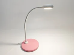 Kinder Schreibtischleuchte Pastellrosé-Grau Flexarm & LED-Leuchtmittel Höhe 43cm