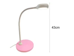 Kinder Schreibtischleuchte Pastellrosé-Grau Flexarm & LED-Leuchtmittel Höhe 43cm