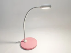 Kinder Schreibtischleuchte Pastellrosé-Grau mit Flexarm, Höhe 43cm
