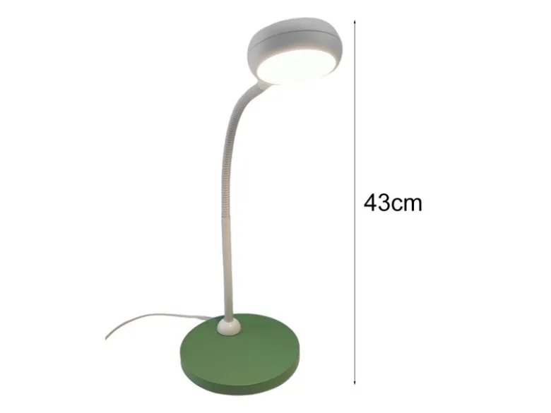 Kinder Schreibtischleuchte Grün-Grau mit Flexarm, Höhe 43cm