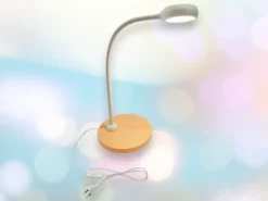 Kinder Schreibtischleuchte Pfirsichfarben/Grau mit Flexarm, Höhe 43cm