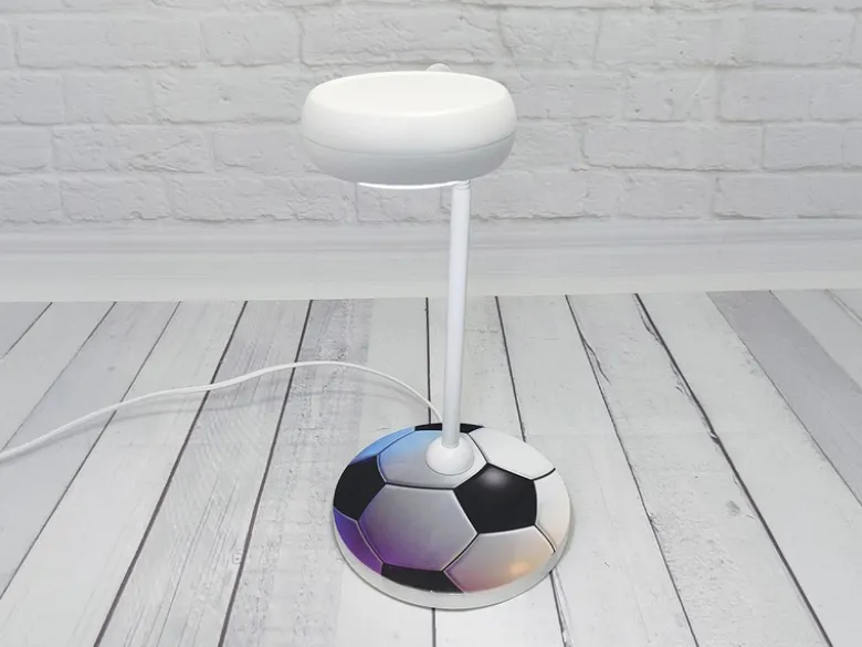 Kinder Schreibtischleuchte Fußball Schwarz Weiß mit Flexarm, Höhe 43cm