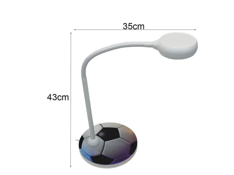 Kinder Schreibtischleuchte Fußball Schwarz Weiß mit Flexarm, Höhe 43cm