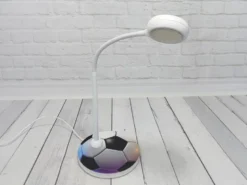 Kinder Schreibtischleuchte Weiß FUßBALL Motiv, Flexarm & LED-Leuchtmittel, 43cm