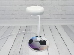 Kinder Schreibtischleuchte Weiß FUßBALL Motiv, Flexarm & LED-Leuchtmittel, 43cm