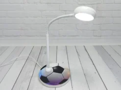 Kinder Schreibtischleuchte Weiß FUßBALL Motiv, Flexarm & LED-Leuchtmittel, 43cm