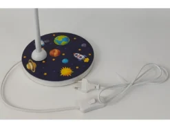 Kinder Schreibtischleuchte Weiß WELTALL Motive, Flexarm & LED-Leuchtmittel, 43cm