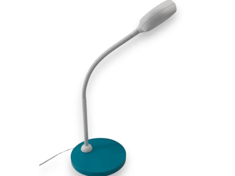 Kinder Schreibtischleuchte Blaugrün-Grau Flexarm & LED-Leuchtmittel, Höhe 43cm