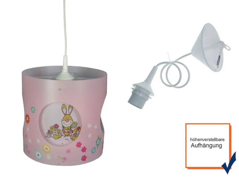 Kinderzimmer Deckenleuchte Lampenschirm drehend Motiv Bungee Bunny