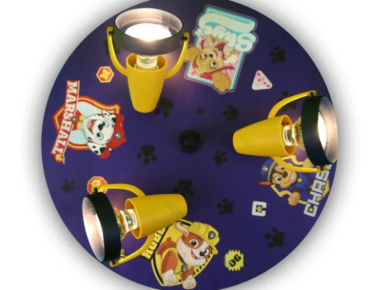 Kinderzimmer Deckenstrahler Ø35cm PAW PATROL, 3 flammig, schwenkbare Spots, Blau
