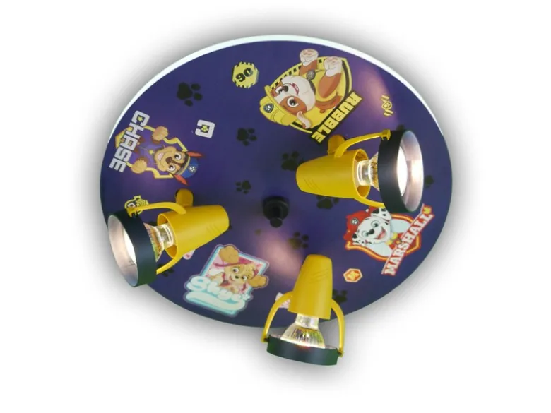 Kinderzimmer Deckenstrahler Ø35cm PAW PATROL, 3 flammig, schwenkbare Spots, Blau