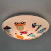 Kinderzimmer Lampe FAHRZEUGE Deckenlampe Opalweiß & bunt Ø 35cm
