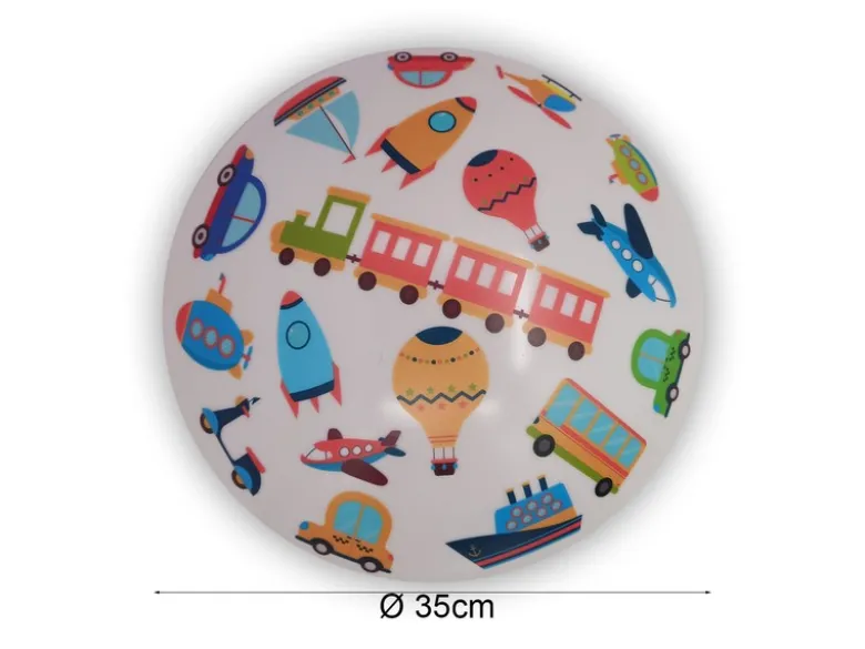 Kinderzimmer Lampe FAHRZEUGE Deckenlampe Opalweiß & bunt Ø 35cm