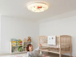 Kinderzimmer Lampe RITTER THEO Deckenlampe Opalweiß & bunt Ø 35cm