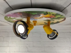 Kinderzimmer LED Deckenstrahler 3-flammig mit Dino Motiv, Ø 35cm