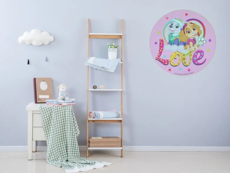 Kinderzimmer Wandlampe Ø 25cm in Rosa PAW PATROL die super Hunde