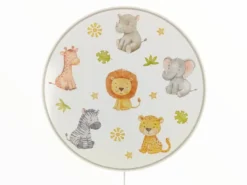 Kinderzimmer Wandlampe LITTLE SAFARI mit Kabel, Stecker & Schalter, Ø 25cm