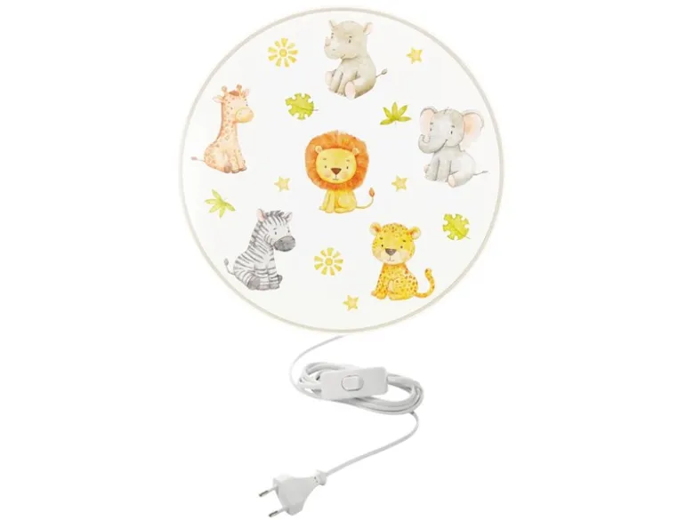 Kinderzimmer Wandlampe LITTLE SAFARI mit Kabel, Stecker & Schalter, Ø 25cm