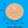 Kinderzimmer Wandlampe mit Mond & Sternen Pfirsichfarben, Schalter, Ø 25cm