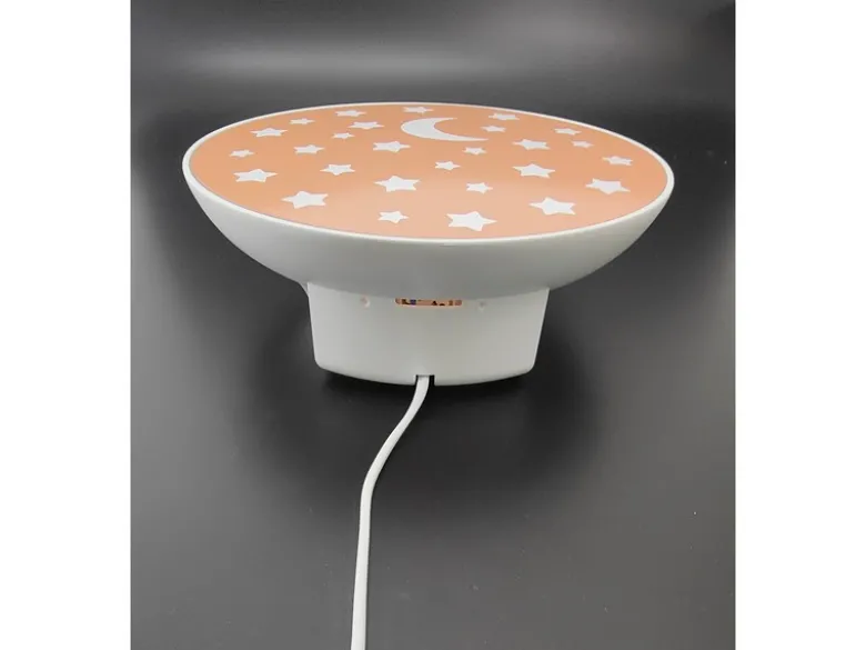 Kinderzimmer Wandlampe mit Mond & Sternen Pfirsichfarben, Schalter, Ø 25cm