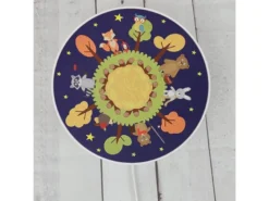 Kinderzimmer Wandlampe mit Wald Motiven, Schalter und Stecker, Ø 25cm