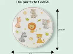 Kinderzimmer Wandlampe Safari Ø 25cm mit Schalter, Kabel, Stecker & E14 LED