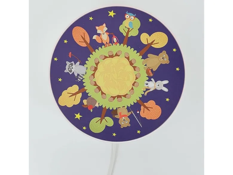 Kinderzimmer Wandlampe Wald Ø 25cm mit Schalter, Kabel, Stecker & E14 LED