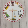 Kinderzimmer Wandlampe Weiß mit Baustellen Motiv, Schalter & Stecker, Ø 25cm