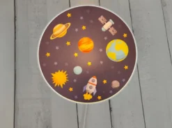 Kinderzimmer Wandlampe Weltall Ø 25cm mit Schalter, Kabel, Stecker & E14 LED
