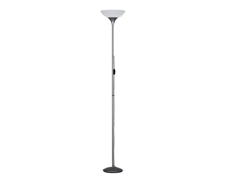 Klassischer Deckenfluter DEZWO Silbergrau, Höhe 180cm