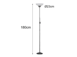 Klassischer LED Deckenfluter Silbergrau, Höhe 180cm