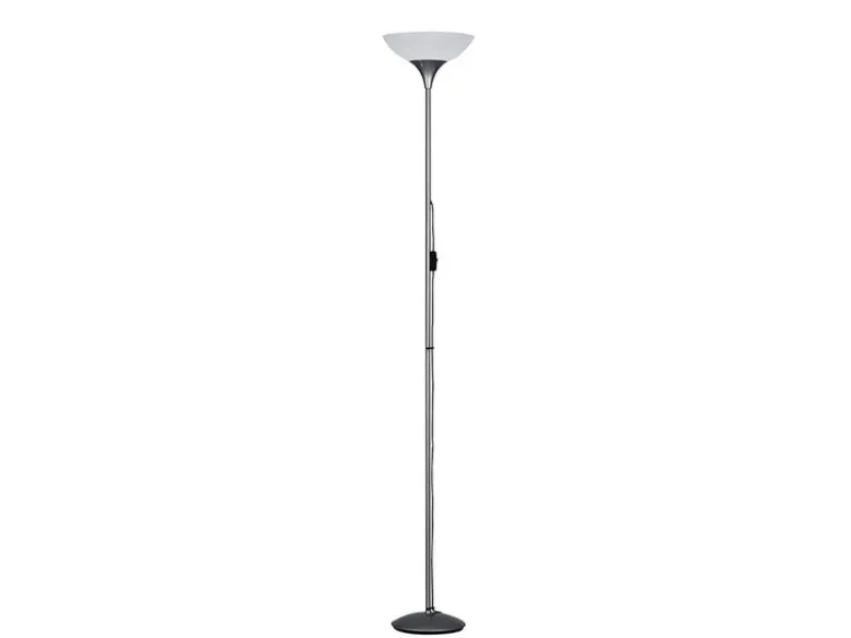 Klassischer LED Deckenfluter Silbergrau, Höhe 180cm