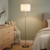 Klassische Stehlampe HOTEL mit E27 Stoffschirm Weiß, Höhe 160cm