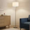 Klassische Stehlampe mit Stoffschirm Weiß & E27 LED, Höhe 160cm