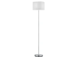 Klassische Stehlampe mit Stoffschirm Weiß & E27 LED, Höhe 160cm