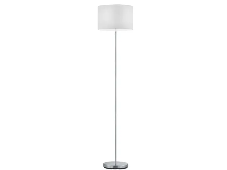 Klassische Stehlampe mit Stoffschirm Weiß & E27 LED, Höhe 160cm