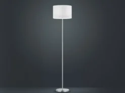 Klassische Stehlampe mit Stoffschirm Weiß & E27 LED, Höhe 160cm
