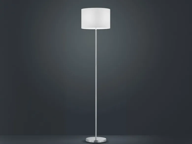 Klassische Stehlampe mit Stoffschirm Weiß & E27 LED, Höhe 160cm