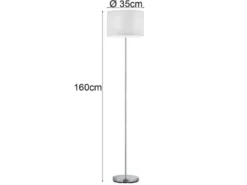 Klassische Stehlampe mit Stoffschirm Weiß & E27 LED, Höhe 160cm